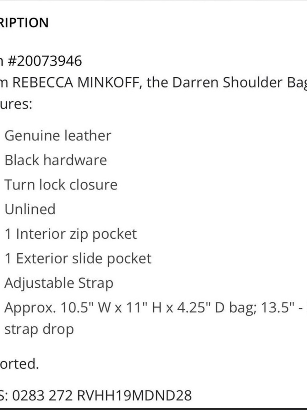 Rebecca Minkoff Black Darren Bag Pebbled Leather Shoulder Bag - Picture 4 of 4